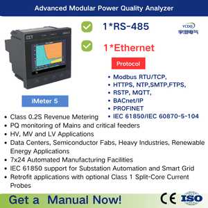 96*96Mm 0.2S Class Điện Phân Tích Chất Lượng Đồng Hồ Điện Bảng Điều Chỉnh Loại 3 Giai Đoạn Phân Tích Mạng <span class=keywords><strong>Ethernet</strong></span> Mét - Product Image 2