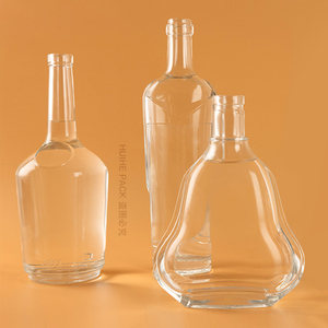 Botella de Vidrio de Alta Gama con Forma Elegante para Whisky, Brandy, Vodka y Licores, 750 ml, con Corcho y Calcomanía Serigrafiada, Promoción de Fábrica China - Product Image 6