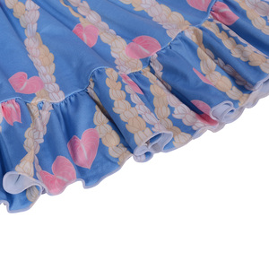 Vestido Infantil Personalizado al por Mayor Cd-6-1 con Diseño de Espalda Cruzada con Volantes, Vestido Infantil con Estampado Personalizado Hawaiano - Product Image 3