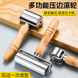 Yu Jian Stainless Steel Leather Pressing <b>Roller</b> Solid Wood Handle Round Head For DIY Carpentry Tools - Product Image 2