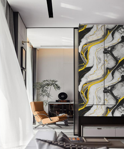 Panel de Pared de PVC de 1000mm*10mm, Panel para Baño, Color Marrón <span class=keywords><strong>Venecia</strong></span> Dorado - Product Image 3