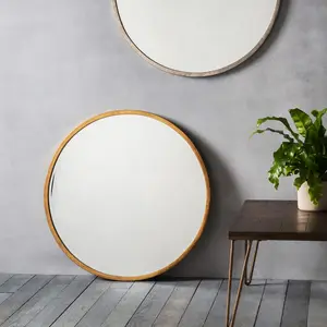 Solid Wooden Frame Mirror Round Sample Modern Bedroom Living Room Furniture Hanger Wall Decoration Mirror