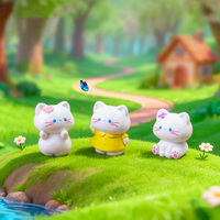 Promo! Figur Mini Kucing Putih Kawaii, Hiasan Taman Peri, Lanskap Mikro, Rumah Boneka, Ornamen Meja DIY, Dekorasi, Kado