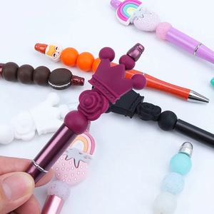 Cute Beaded <b>Ballpoint</b> <b>Pen</b>, DIY Silicone Wine Bottle Charm <b>Pen</b>, Retractable Cute <b>Pen</b> for Student, Office - Product Image 5