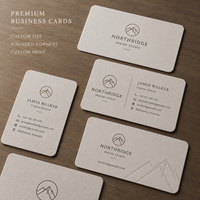 Cartes de visite modernes minimalistes gaufrées, impression recto-verso avec logo personnalisé, coins arrondis, cartes en papier pour l'identité de marque