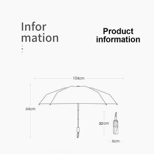 ร่มกันแดดพลาสติกสีดำ UV สำหรับผู้หญิง แบบพับสามตอน พร้อมโลโก้สั่งทำ - Product Image 4