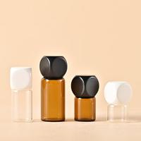 Kecil bening Amber biru buram 1ml 2ml 3ml 5ml botol kaca kemasan kosmetik parfum minyak esensial botol kaca Mini kosong