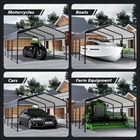 Abri de voiture métallique 10x20 pieds, abri de voiture surdimensionné à base renforcée, auvent robuste avec toit en acier galvanisé