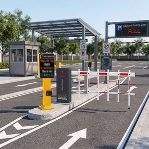 Barriera Automatica SHUNXIANG LPR ALPR DC Grigia e Nera con Indicatore Luminoso, Braccio Barriera da 4,5m per Controllo del Traffico - Product Image 1