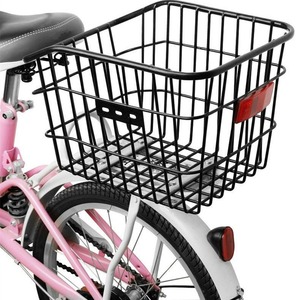 Cesta trasera para bicicleta, soporte de hierro duradero de 38x30x25mm para bicicletas de 20-26 pulgadas - Product Image 1