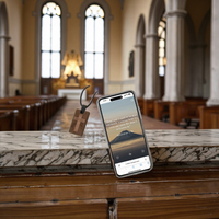 NFC en bois foi croix Bible verset collier avec porte-clés chrétien carte de contrôle d'accès quotidien