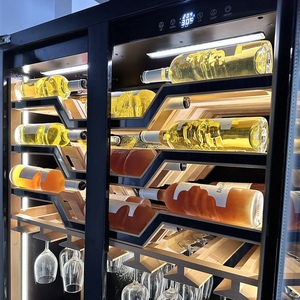 Enfriador de Vino Eléctrico de Acero Inoxidable con Dos Puertas de Vidrio Templado, Función de Calefacción a Batería, Refrigerador para Vino, Cerveza y Bebidas de Lujo para Exteriores - Product Image 2