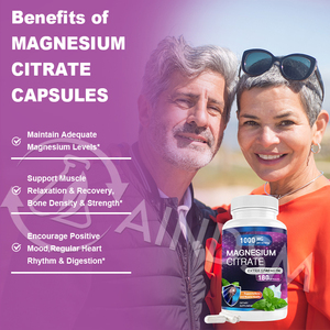 Cápsulas de citrato de magnesio vegano Natural personalizadas profesionales para relajación muscular y alivio de calambres Uso para adultos Soporte inmunológico - Product Image 4
