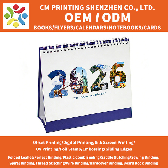 2027 Customized Size Calendar Printing Full Coloring Desk Calendar High Quality Creative Office and Business Desktop Calendar