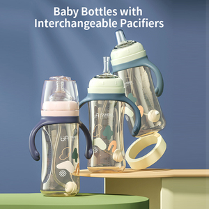 Vente en gros Nouveau-né Biberon Anti Colique Blanc Clair 300ml Biberon pour Bébé avec Poignées SANS BPA Biberons Pour <span class=keywords><strong>Bebe</strong></span> - Product Image 5