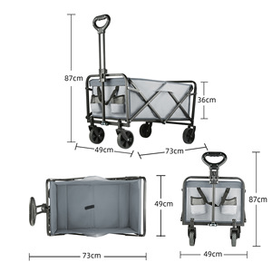 Chariot pliable robuste pour le camping, chariot de transport extérieur, chariot de plage, chariot de voyage pliable - Product Image 2