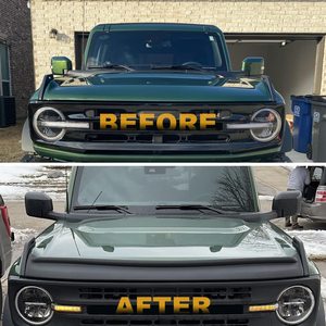 Protection de capot LED 18W pour Ford Bronco 2021-2024 2/4 portes - Badlands/Wildtrak/Everglades Protection de capot avant contre les pierres - Product Image 2