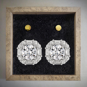 โรชิเม่ ต่างหูทรงลูกบาศก์ประดับเพชรซีกอน 925 เงินสเตอร์ลิง คิวบิกเซอร์โคเนีย ของขวัญสำหรับงานแต่งงานและวันครบรอบ - Product Image 3