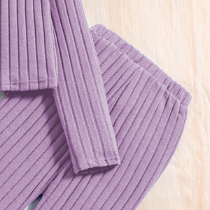 Vente en gros d'ensemble de vêtements d'automne et de printemps pour adolescentes, nouvelle mode décontractée 2024, ensemble chemise à manches longues et pantalon à jambes évasées - Product Image 5
