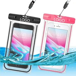 Бесплатный образец, оптовая продажа, ПВХ универсальный размер, подводный IPX8 водонепроницаемый чехол, водонепроницаемая сумка для мобильного телефона