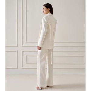 เสื้อเบลเซอร์ผู้หญิงผ้าแจ็คการ์ดกระดุมแถวเดียวแขนยาวเสื้อตรงสำหรับสวมใส่สบายอเนกประสงค์ - Product Image 1