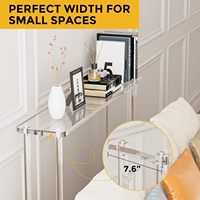 Table d'appoint ultra-étroite en acrylique de haute qualité pour appartement, avec étagère de présentation détachable pour décoration florale
