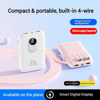 Nouvelle batterie externe portable 3C haute capacité 206 avec 4 câbles, affichage numérique intelligent, compatible extérieur, station d'alimentation
