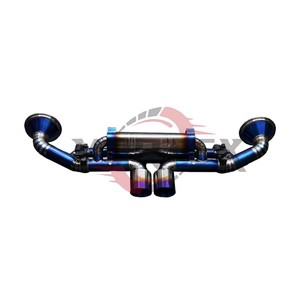 Sistema de escape Vortex Titanium Valvetronic compatible con Porsche 911 992 GT3 4.0L, silenciador de rendimiento para carreras, kit de actualización en azul quemado. - Product Image 1