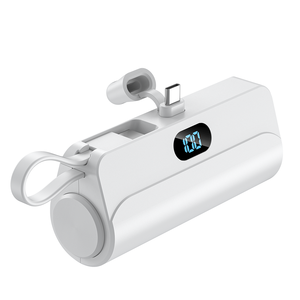 <span class=keywords><strong>Portable</strong></span> <span class=keywords><strong>Iphone</strong></span> Chargeur <span class=keywords><strong>Batterie</strong></span> Pack 5000mAh Grande Capacité Queue Plug Power Bank USB C Câble Intégré Mini Capsule Power Banks - Product Image 1
