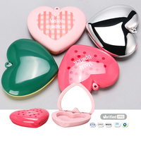 Estuche de Viaje Pequeño para Brochas de Maquillaje, Color Rosa Personalizado, en Forma de Corazón, Reciclable, con Capa Interior