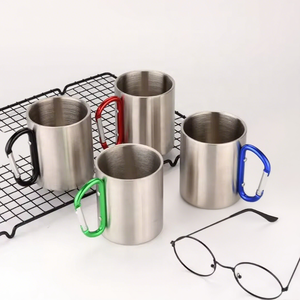 Tasse mousqueton d'escalade en acier inoxydable à double paroi de 220ml 300ML avec logo personnalisé tasse à café avec poignée de voyage pour le camping en plein air - Product Image 2