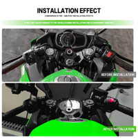 UNTUK NINJA400 Adaptor Pengangkat Setang Sepeda Motor Kawasaki untuk 400 2018-2020 CNC Aluminium Aksesori Penjepit Dudukan