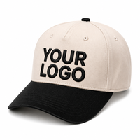 Topi Baseball Bordir Custom Logo 3D Puff Dua Warna 5 Panel Model Dad Hat Topi Personal untuk Pria Wanita Olahraga Luar Ruangan