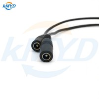 Câble répartiteur M12 4 broches en laiton plaqué or IP68 avec double prise femelle DC 5.5x2.1mm pour systèmes de contrôle d'éclairage LED 30-250V