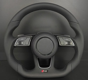 Cuir perforé personnalisé pour volant de voiture de style RS pour <span class=keywords><strong>Audi</strong></span> A3/A4/Q3/Q5/Q7/A6/R8/RS3/S/Série RS multifonction - Product Image 1