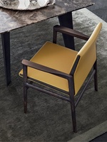 Chaise de salle à manger minimaliste italienne en pin massif, fauteuil de loisirs moderne et simple pour la maison, dossier en cuir réglable, idéal pour hôtel