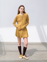 Mini-jupe en cachemire pur tricoté pour femme, taille naturelle, plissée, vintage, écologique, chaude, douce, élégante et luxueuse pour l'hiver