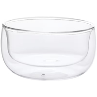 Four à micro-ondes en verre transparent centrifuge à double paroi fait à la main Salade de fruits Bol à crème glacée