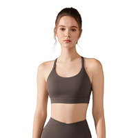 Sujetador deportivo de Yoga con cuello en V sin costuras para mujer, ropa deportiva de gimnasio XXX XXL, sujetador elástico ligero y transpirable de cuatro vías, parte delantera superior