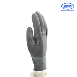 Leenol -1588005 High Quality Customized ESD Palm Fit PU Polyester Gloves For Electronic Products