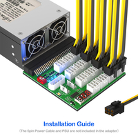Delta // Liteon/Fujitsu Server PSU Breakout Board 16 * PCI-E 6Pin Adapter Voltage Display Multi PSU Sync Multi-GPU Expand Laptop