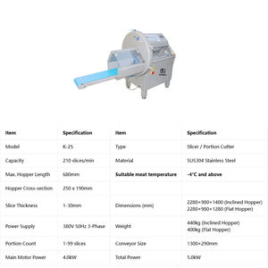 Trancheuse à viande avec bande transporteuse, machine à découper la viande fraîche et congelée pour le bœuf, le porc, le bacon, le steak, transformation de la viande - Product Image 3