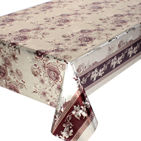 Nappe en PVC imprimée métallique à motif floral en relief 3D, vente chaude de l'usine de Yiwu