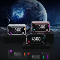 Jam Alarm V3 dengan Speaker, Desain Mekanik Transparan, Penghasil Daya Kecil, Speaker Portabel untuk Desktop yang Dapat Dipasang di Kartu