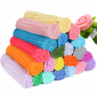Tiges créatives pour la création de fleurs, 30 cm, en chenille, en fil de pipe, en fil pelucheux, pour la fabrication de fleurs faites main, de bouquets et autres créations artisanales