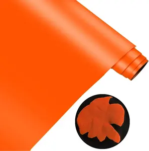 3D Puff HTV Heat Transfer Vinyl Rolls High Temperature PU Material Custom Size Orange Film for T-shirt Shoes Bags Clothing