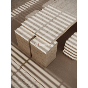 Newstar đá cẩm thạch tùy chỉnh hiện đại rắn ý siêu trắng travertine bảng phòng ăn bàn ăn - Product Image 5