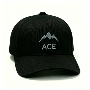 Seamless One-Piece Molded Mesh 5-Panel Baseball <b>Cap</b> Unisex Breathable Structured Sport Hat 3D <b>Mountain</b> Embroidery Letter OEM ODM - Product Image 3