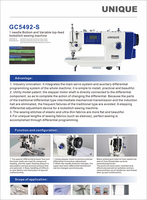 Machine à coudre industrielle à point droit informatisée GC5492-1S, 1 aiguille, alimentation inférieure et supérieure variable, Maquinas De Coser