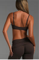 Nouveau soutien-gorge de sport personnalisable à double couche avec bande sous-bustière |   Sangles de yoga ajustables bicolores sexy |   Crop top de fitness patchwork pour le dos